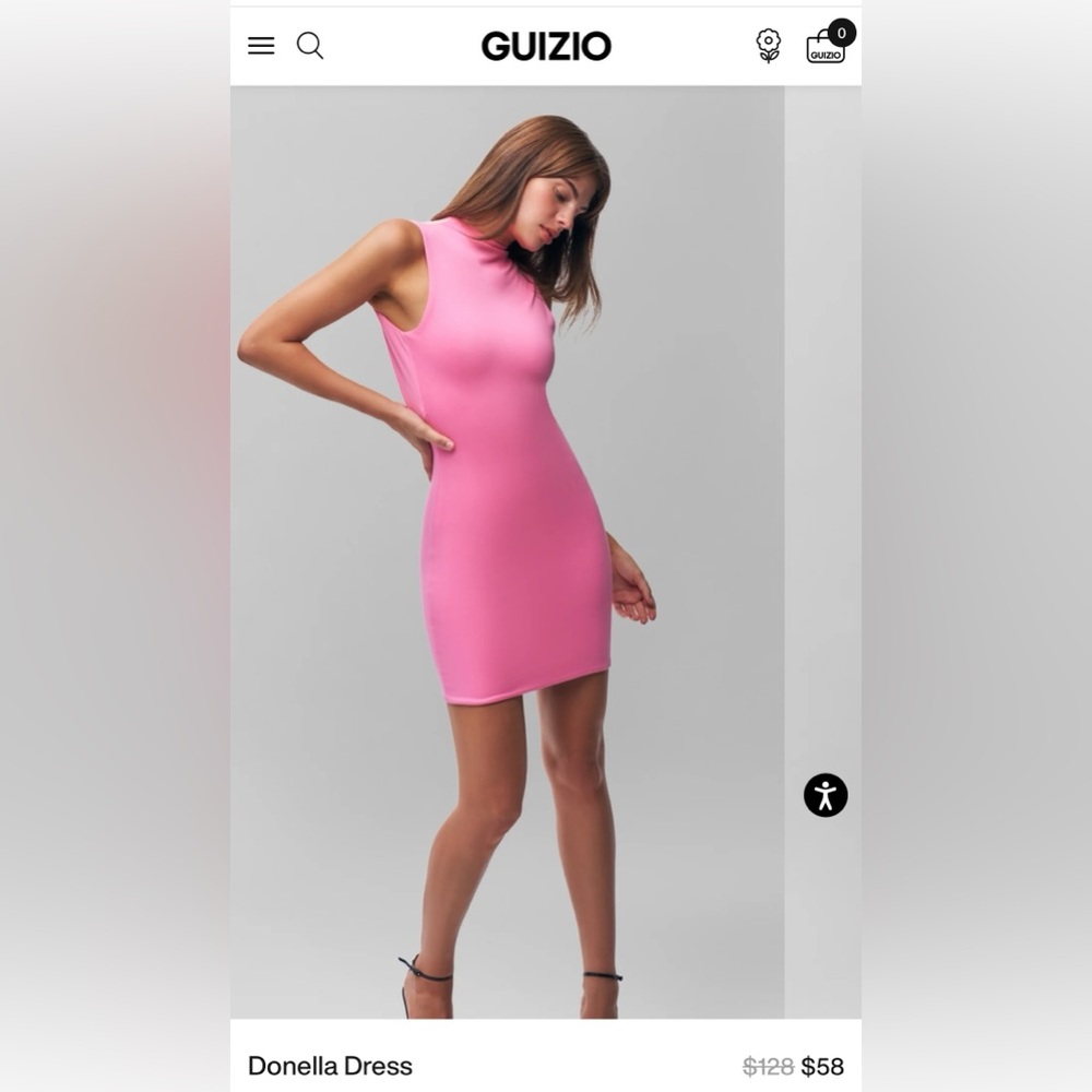 Danielle Guizio SMALL Donella Pink Mini Dress